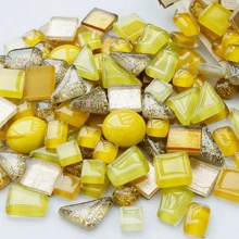 150g/5,3oz Azulejos de Mosaico de Vidro Tamanhos Mistos, Suprimentos DIY para Projetos Artísticos, Acessórios de Artesanato de Decoração para Casa, Suprimentos de Vidro