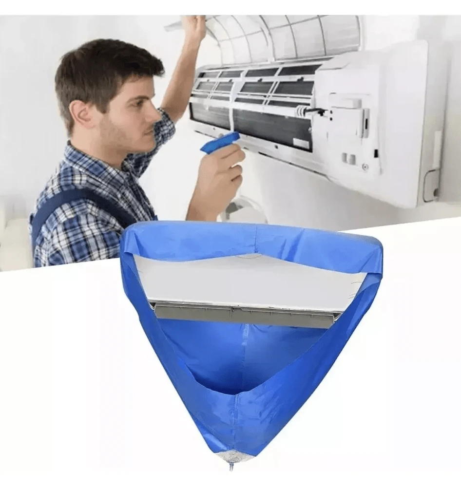 Air Conditioner Cleaning Cover Bag Mini Split Air Conditioner + 1 Tube - Biru - View 1
