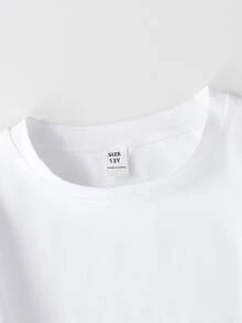 豹纹印花与五角星图案圆领短袖 T 恤图案少女时尚服装