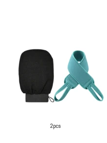 1/2 件深层去角质手套/刷，光滑亮泽 - 身体磨砂和沐浴 - 清除干燥死皮 - 温和而有效的去角质手套/刷，明显去除死皮，非常适合自我晒黑或毛发角化病，由 100% 粘胶纤维制成身体清洁剂 - 彩色 - 查看 15