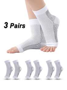 3 Pairs Sport Ankle Stability Sleeve For Men & Women - Breathable Knit, Reinforced Elastic For Secure Fit During Training & Activity, Ergonomic Foot Support For Safety And Protection