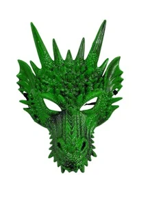 Máscara de dragón colorido para Halloween - Máscara de personaje 3D de plástico ligero y sin olor para fiestas de disfraces, actuaciones en el escenario, sesiones de fotos