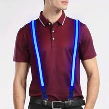 1 Stück Herren LED leuchtende Hosenträger, neongrün leuchtend, aus Nylon - geeignet für Musikfestivals, Halloween, Weihnachtsfeiern und Kostüme, Weihnachtsdekoration