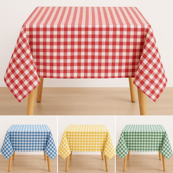 Toalha de Mesa Xadrez Estilo Piquenique Clássica 1,35x1,35