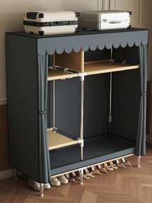 1pc Wardrobe With Door, Storage Rack, Improve Space, Sturdy, Fashionable, Easy To Assemble And Disassemble, Portable, Suitable For Living Room, Bedroom, Entrance, Office, Home, Multi-Layer Storage, Holiday Gift, Christmas Gift, Children Gift