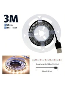 1 件，10M/5M/3M/2M/1M LED 灯带，USB 供电，电视背光，家居氛围装饰灯，床头灯，LED 夜灯，适用于家庭、房间、客厅、卧室、厨房、浴室装饰 - 白色 - 查看 12