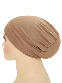 1 pièce Nouveau foulard en coton soyeux pour femme, bonnet sous-foulard musulman avec élastique