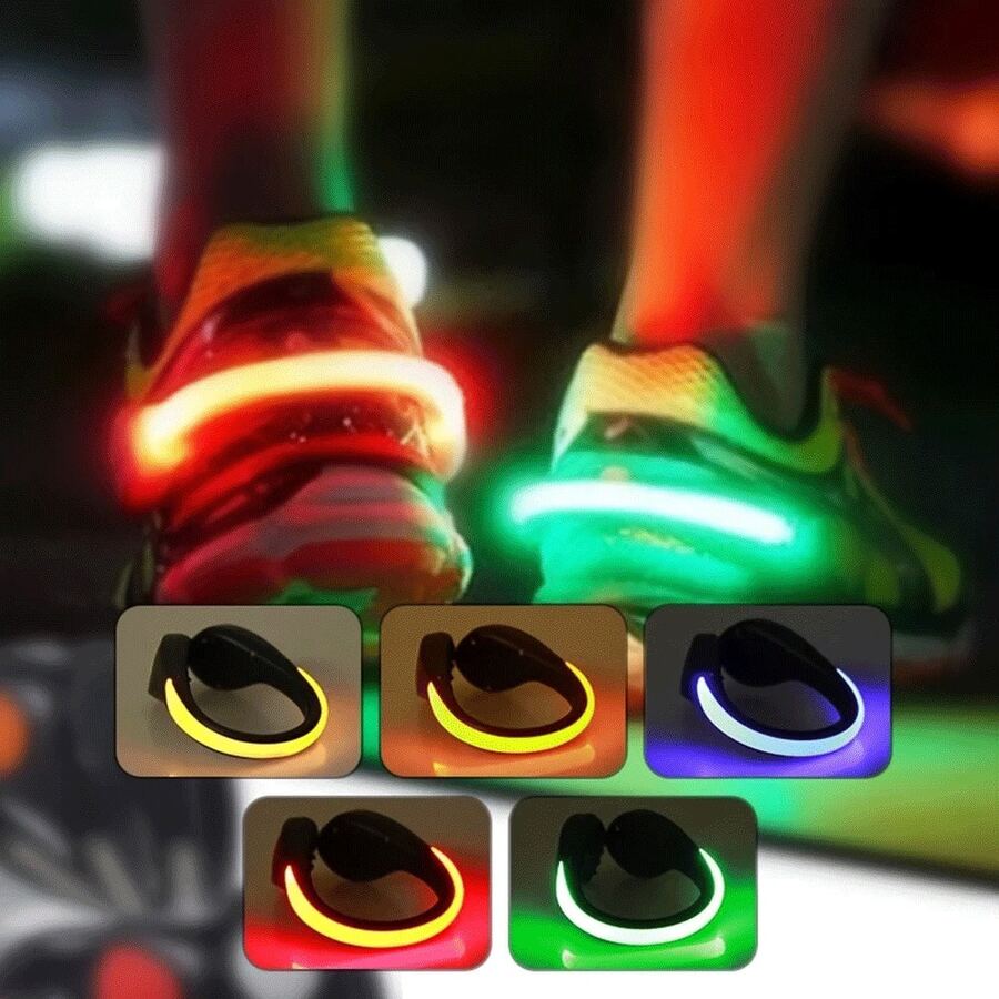 1 件 LED 鞋夹灯，闪光鞋带灯，夜间明亮照明，易于安装