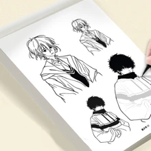 1pc Cartoon Character Sketch Tracing Practice Book, Outline Tracing Copy Paper For Drawing Practice,Back To School,School Supplies