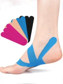 4/8 Pcs Elastic Foot Protection Muscle Adhesive Fixed Support To Prevent Friction Sports Bandage Suitable For Multi Site Muscle Bandage - Multicolor - View 5