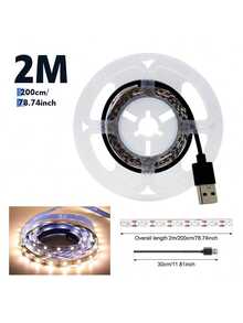 1 件，10M/5M/3M/2M/1M LED 灯带，USB 供电，电视背光，家居氛围装饰灯，床头灯，LED 夜灯，适用于家庭、房间、客厅、卧室、厨房、浴室装饰 - 白色 - 查看 16
