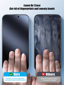 Navigator 3pcs Anti-Fingerprint Matte Tempered Glass Screen Protector, Shockproof, Scratch-Resistant, Transparent Compatible With IPhone 11/12/13/14/15 Pro Max/17/17 Air/17 Pro/17 Pro Max - Clear - View 5