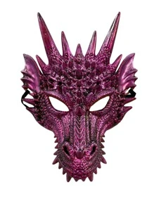 Máscara de dragón colorido para Halloween - Máscara de personaje 3D de plástico ligero y sin olor para fiestas de disfraces, actuaciones en el escenario, sesiones de fotos