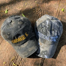 1 Piece American Street Style Customized Camo Baseball Cap, Unisex, UV Protection, Washed, Personalized Text/Name Embroidery, Adjustable Sun Hat, Suitable For Outdoor, Street, Travel, Camping, Vacation, Graduation, Wedding, Autumn, Gift For Dad, Boyfriend, Groomsman, Family, Coworker, Kids