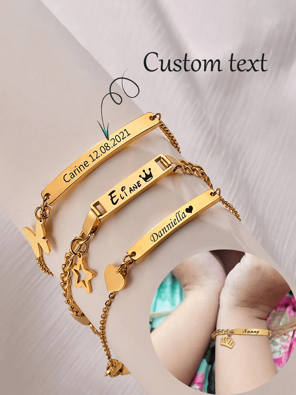 1 Piece/Customizable Children's Baby Name Bracelet, Stainless Steel Nameplate, Children's ID Bracelet, Personalized Gift For Children, The Best New Year Gift For Babies Multi-Functional,Ornamental,Engraved Exquisite,Stylish,Baby Fashion,Tidy,Colorful,Modern,Cute Kawaii Adorable Custom,Unique Treasurefinds,Baby Gifts,Cutebaby,Toddler Fashion Ideal Gifts For Him Family,Friends,Daughter,Son,Her For Children's Day