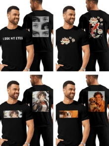 ارتد قصتك! تي شيرتات مخصصة من الجانبين تنقل دفء العائلة، روح الزوجين المتحابين، وروح الفريق. تي شيرتاتنا المتحايدة الجنس تأتي بمقاسات من S إلى XL. متوفرة في أنماط الربيع والصيف والكاجوال والفضفاضة والعطلات والخارجية والأعياد والربيع/الصيف. يمكنك تخصيصها بصورك/شعاراتك الخاصة للأزواج والنكات والهدايا المفاجئة - هذه التي شيرتات المخصصة تساعدك على تشكيل أسلوبك والتعبير عن شخصيتك المميزة.،رجال،راحة سهلة،هيبستر،متعاقد - الأسود - مشاهدة 2