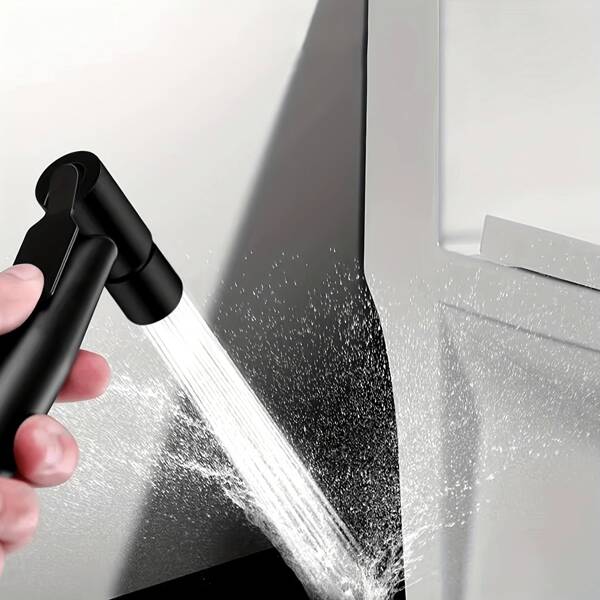 1 Set Black 304 Bidet Sprayer, 1.2m/120cm Black Reinforced Hose, Stainless Steel Toilet Bidet Sprayer - Handheld Bidet Sprayer With 1.2m/120cm Hose And Sprayer Holder Base, Ideal For Feminine Hygiene, Diaper Cleaning And Reducing Toilet Paper Waste, Christmas, Easter, Mother's Day, Valentine's Day, Birthday Gift, Black Toilet Bidet Accessory For Warm Water Bidet