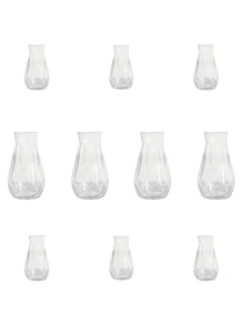 5 pièces/10 pièces Vases en plastique de style diamant de haute qualité, artisanat floral en verre transparent adapté pour divers bouquets de fleurs DIY et décoration, pour les fêtes et la décoration d'intérieur, idéal pour les tables, les tables de mariage, les décorations de fête