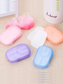 Caja de tabletas de jabón desechables para viaje, papel de jabón, tabletas portátiles para lavar las manos, tabletas de jabón pequeñas, Mini papel de jabón, Escamas de jabón en caja desechables, jabón portátil para lavar las manos, tabletas de limpieza - Multicolor - Ver 5