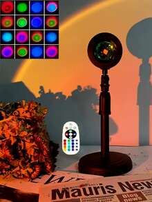 USB 日落情境燈帶遙控器 16 種顏色 RGB 燈光，適用於家居裝飾、活動、便攜氛圍營造，是理想的禮物 - 多色 - 查看 15