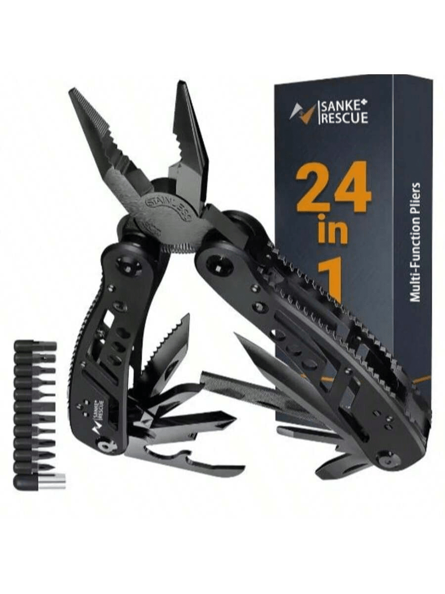 24-in-1 Multifunktionswerkzeug mit Zangen, professionelles Multifunktionswerkzeug für Survival, Camping und Jagd, Geschenk für Männer, Väter, Ehemänner