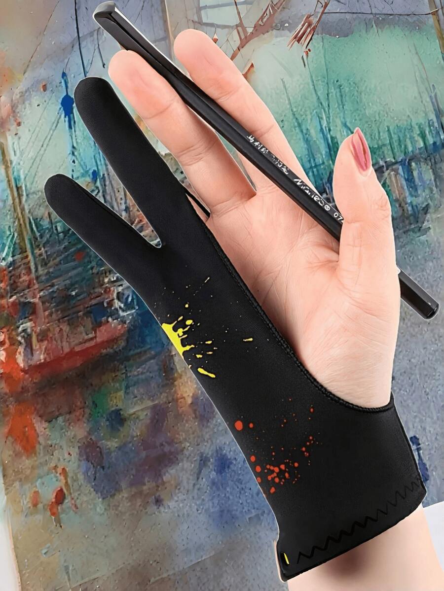 1 件艺术家绘画手套，双指防污素描手套，防滑透气手套，适用于数字绘图、绘画、艺术创作，适合左手和右手，健身房、运动、健身房、家庭锻炼、女士健身手套、拳击手套、健身手套、健身手套、男士健身手套