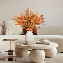 1/2 件 83 厘米人造桉树叶，秋季假植物桉树茎带 3 个分叉，适用于墙壁、客厅、卧室、婚礼、派对装饰、桌面装饰。家居、桌面装饰、厨房、婚礼、餐桌、中心装饰、办公室、花园、户外、房屋、庭院装饰、春、夏、秋、冬装饰