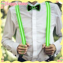 1 Stück Herren LED leuchtende Hosenträger, neongrün leuchtend, aus Nylon - geeignet für Musikfestivals, Halloween, Weihnachtsfeiern und Kostüme, Weihnachtsdekoration