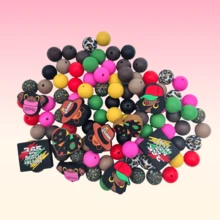 75Pcs &Colorful Silicone Bead Collection For DIY Jewelry Making & Crafting-Featuring Adorable Hat,Heart & Graphic Motifs,Vivid Hues,Safe & Durable,Perfect For Creating Unique Necklaces,Bracelets,Keychains & Fashion-Forward Handicrafts - Nhiều màu - Xem 5