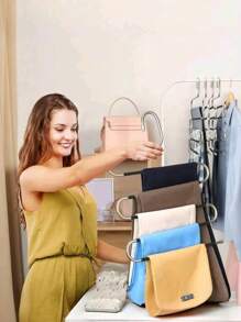 1 pièce/2 pièces Cintre en forme de S en acier inoxydable, étagère à pantalon multifonctionnelle antidérapante à 5 niveaux, Porte-vêtements avec revêtement en PVC, design minimaliste, antidérapant et gain de place, convient pour les pantalons, jeans, écharpes, cintres multifonctionnels, étagère de rangement pour armoire, décoration de vacances, décoration de chambre, décoration d'automne, décoration de Noël