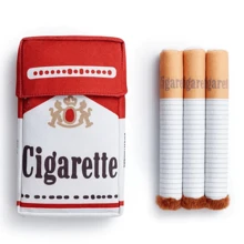 Conjunto de juguetes interactivos con forma de tabaco resistente a mordeduras, juguete de peluche para perros con chirrido, adecuado para el crecimiento de los dientes, aliviar el aburrimiento y la salud bucal