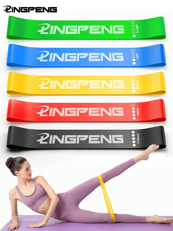 Una banda de resistencia para ejercicios de fitness y yoga de TPE, banda elástica deportiva, cuerda de tensión, anillo de tensión rosa para yoga, anillo delgado de cadera, anillo de tensión en miniatura para fitness, accesorios de gimnasio