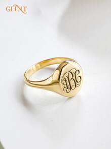 Custom 18K Gold Plated Stainless Steel Signet Name Ring,Personalized Signet Ring-Initial Signet Ring-Personalized Jewelry,Gold Signet Ring-Monogram Jewelry-Bridesmaid-Ring,Best Gift For Her, Mother's Day Gift, Father's Day Gift, Easter Gift, Sisters/Family Gift, Valentine's Day Gift,Jewelry & Watches,Chic Autumn, Utilitarian Chic, Delicate Romance, Look Glamour