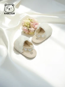 RABEISIR 幼儿毛绒可爱平底凉鞋 - 杏色 - 查看 4
