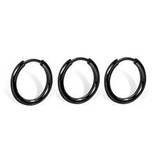 3 Pcs/Set Simple Fashion Stainless Steel Ring Earrings Ear Buckle Suitable For Men And Women All-Matching Ear Ring Earrings DIY Accessories