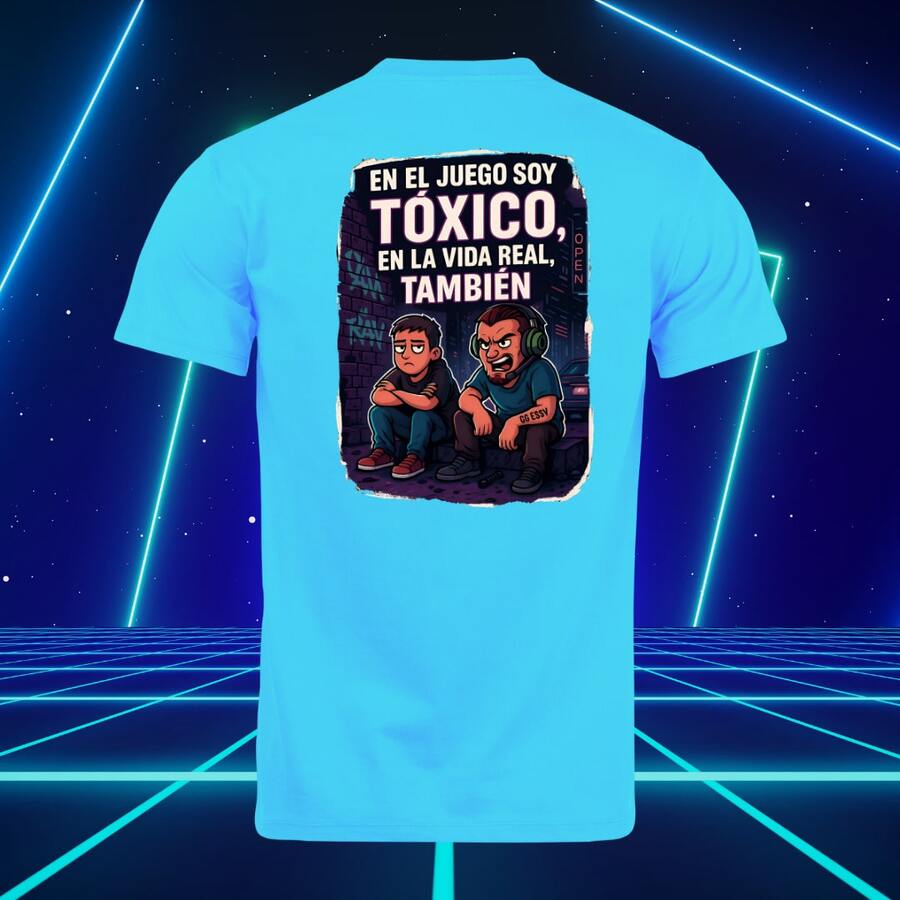 Playera gamer de niño jugadores moda unisex 32 - Azul - Ver 1