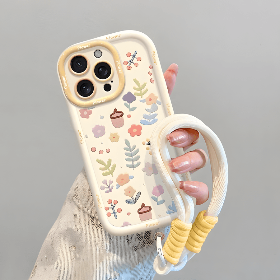 1 Pieza Funda protectora de silicona para teléfono con estampado de estrellas y letras de colores y correa de muñeca para jóvenes, compatible con iPhone17/17 AIR/17 PROMAX/17 PRO/16/7/8/11/12/13/14/15/X/XR/Xs/Plus/Pro/Pro Max/SE2/16E