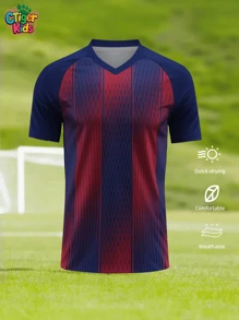 Kids Soccer Barcelona Jersey Red & Blue | Custom Name & Number | Quick-Dry Breathable Fabric | Football Volleyball Training Shirt | Youth Performance Top | Summer Team Style | Gift For Young Athletes, Halloween, Thanksgiving, Christmas And New Year Gifts