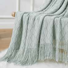 Diamond Knit Throw Blanket, Lightweight, Soft And Comfortable For Bed, Sofa, Cabin, Outdoor, Traveling, Office, 50 X 60 Inches