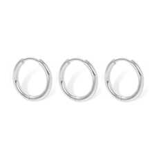3 Pcs/Set Simple Fashion Stainless Steel Ring Earrings Ear Buckle Suitable For Men And Women All-Matching Ear Ring Earrings DIY Accessories