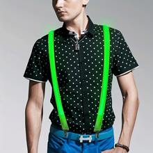 1 Stück Herren LED leuchtende Hosenträger, neongrün leuchtend, aus Nylon - geeignet für Musikfestivals, Halloween, Weihnachtsfeiern und Kostüme, Weihnachtsdekoration