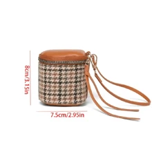 Monedero pequeño y portátil de tela de pana con estampado de pata de gallo, con cremallera, tarjetero, bolsillo con cremallera, mini bolsa de almacenamiento de viaje para mujer, monedero mini, cartera, monedero de monedas