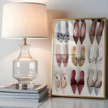 1 件复古高跟鞋艺术帆布海报 - 时尚爱好者的别致鞋履印花，Y2K 风格墙面装饰，带框/无框时尚海报，适用于卧室、宿舍、精品店、更衣室、时尚家居和办公室装饰 - 彩色 - 查看 2