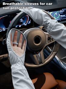 Summer Driving Arm Sleeves, Breathable Sunscreen Sleeves, Available In Grey 1 Pair/Blue 1 Pair/Pink 1 Pair/Black 1 Pair/White 1 Pair