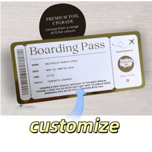 1pc 21x10cm Scratch Card, Boarding Pass Scratch Card, Holiday Reveal Scratch Card, Surprise Travel Reveal Gift (No Envelope)