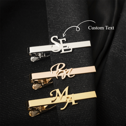 1 Fermaglio per cravatta personalizzato in acciaio inossidabile per uomo, regalo per testimone di nozze, fermaglio con combinazione di lettere, fermaglio per cravatta da matrimonio, regalo di compleanno, regalo per la festa del papà, regalo di Pasqua