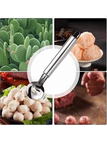 1/5 件套仙人掌削皮器套装 - 不锈钢水果蔬菜削皮器、勺子瓜球器和去籽器 - 适用于家庭和餐厅的易于使用的厨房小工具