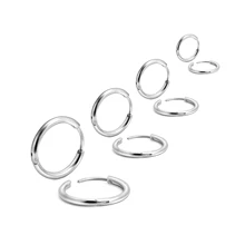 3 Pcs/Set Simple Fashion Stainless Steel Ring Earrings Ear Buckle Suitable For Men And Women All-Matching Ear Ring Earrings DIY Accessories
