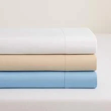 Single Top Sheet Without Elastic 400 Thread Count Percale - Màu xanh nhạt - Xem 1