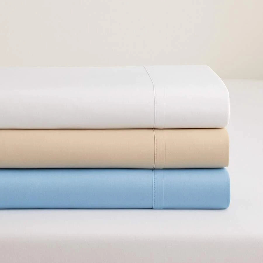 Single Top Sheet Without Elastic 400 Thread Count Percale - Màu xanh nhạt - Xem 1